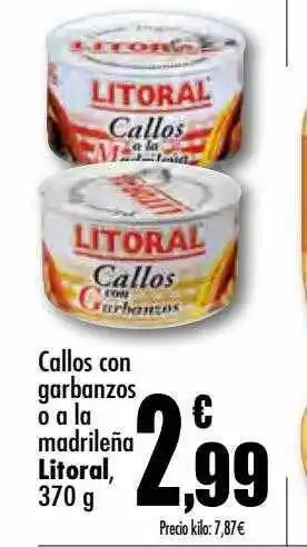 Unide Supermercados Callos con garbanzos o a la madrileña litoral oferta