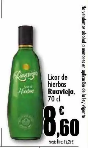 Unide Supermercados Licor de hierbas ruavieja oferta
