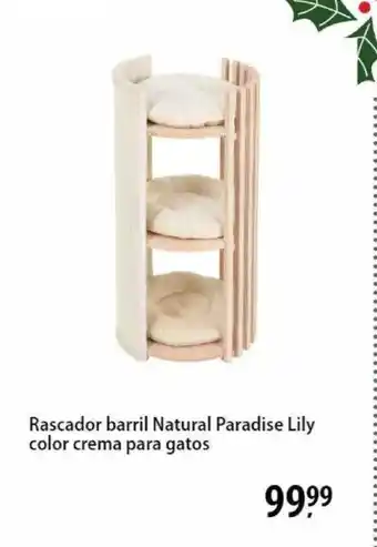 Zooplus Rascador barril natural paradise lily color crema para gatos oferta