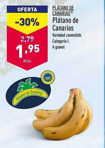 ALDI Plátano de canarias oferta