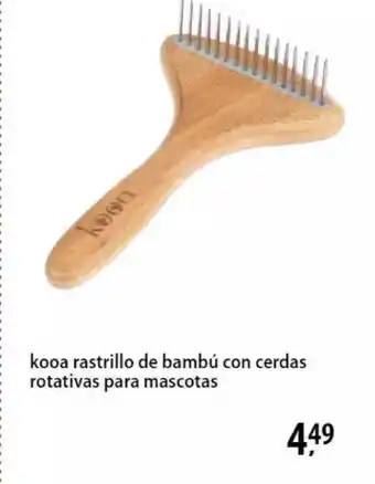 Zooplus Kooa rastillo de bambú con cerdas rotativas para mascotas oferta