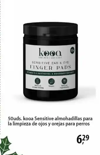 Zooplus 50uds kooa sensitive almohadillas para la limpieza de ojos y orejas para perros oferta