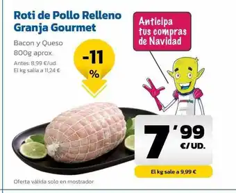 AhorraMas Roti de pollo relleno granja gourmet oferta