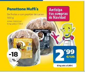 AhorraMas Panettone muffi's oferta