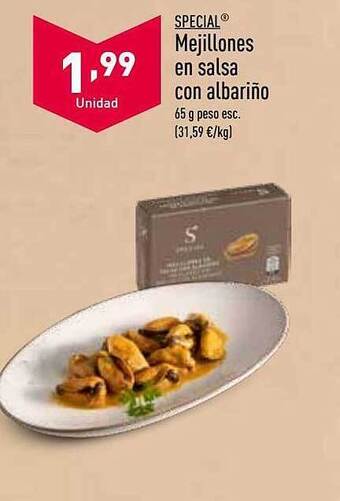 ALDI Special mejillones en salsa con albariño oferta
