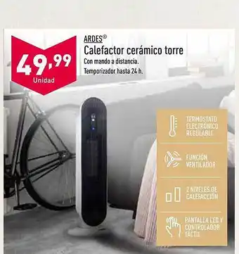 ALDI Ardes calefactor cerámico torre oferta