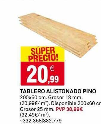 Bricoking Tablero alistonado pino oferta