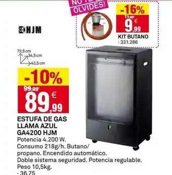 Estufa de gas llama azul ga4200 hjm