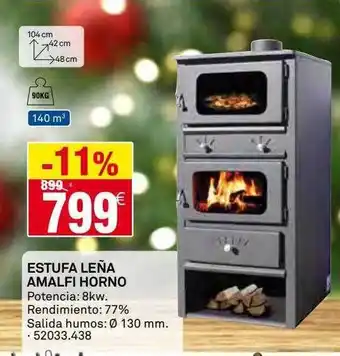 Bricoking Estufa leña amalfi horno oferta