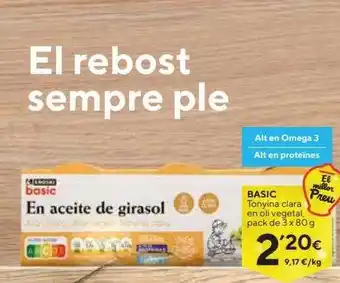 Caprabo Basic tonyina clara en oli vegetal oferta