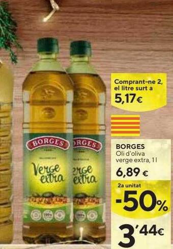 Caprabo 2a unitat -50% borges oli d'oliva verge extra oferta