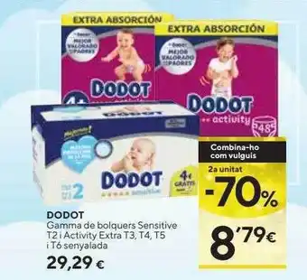 Caprabo 2a unitat -70% dodot gamma de bolquers sensitive i activity extra oferta