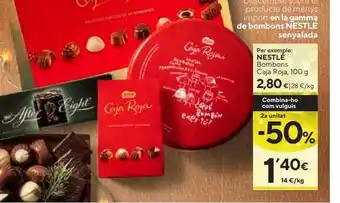 Caprabo 2a unitat -50% nestlé bombons caja roja oferta