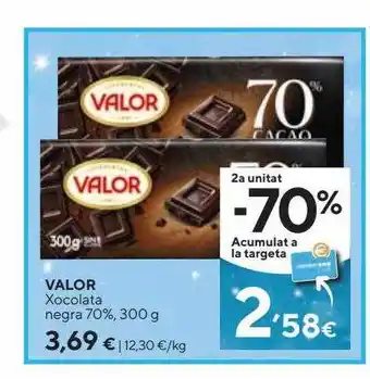 Caprabo Valor xocolata negra 70% oferta
