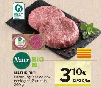 Caprabo Natur bio hamburguesa de bovi ecològica oferta