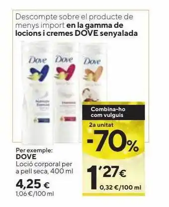 Caprabo 2a unitat -70% dove loció corporal per a pell seca oferta