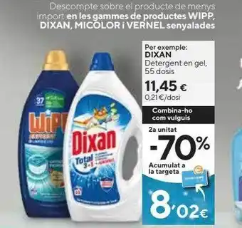 Caprabo Dixan detergent en gel 55 dosis oferta
