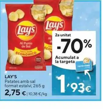 Caprabo Lay's patates amb sal format estalvi oferta
