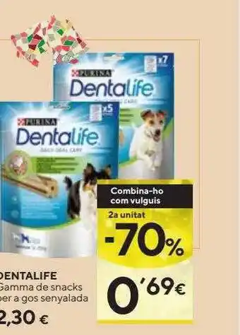 Caprabo 2a unitat -70% dentalife gamma de snacks per a gos senyaladas oferta