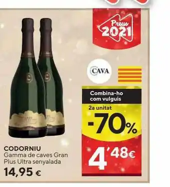 Caprabo 2a unitat -70% codorniu gamma de caves gran plus ultra senyalada oferta
