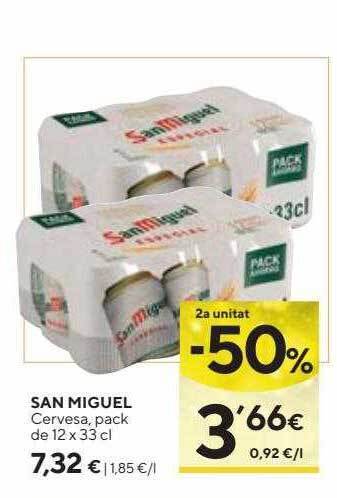 Caprabo 2a unitat -50% san miguel cervesa oferta