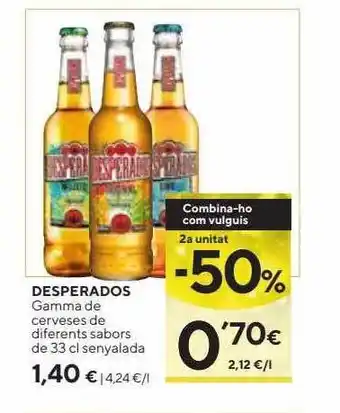 Caprabo 2a unitat -50% desprados gamma de cerveses de diferents sabors oferta
