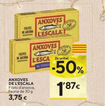 Caprabo 2a unitat -50% anxoves de l'escala filets d'anxova oferta