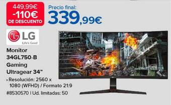 Costco Lg monitor 34gl750-b gaming ultragear 34 oferta
