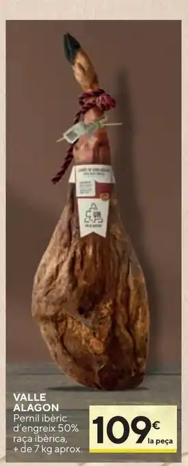 Caprabo Valle alagon pernil ibèric d'engreix 50% raça ibèrica oferta
