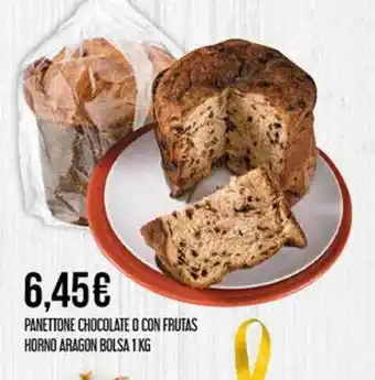 Panettone chocolate o con frutas horno aragon bolsa