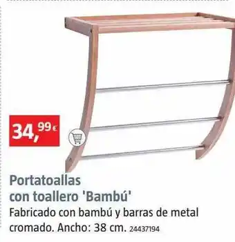 Bauhaus Portaoallas con toallero 'bambú' oferta