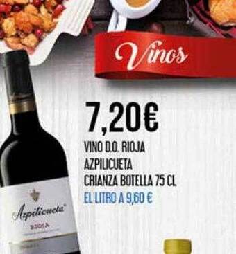 Vino d.o. rioja azplicueta crianza botella