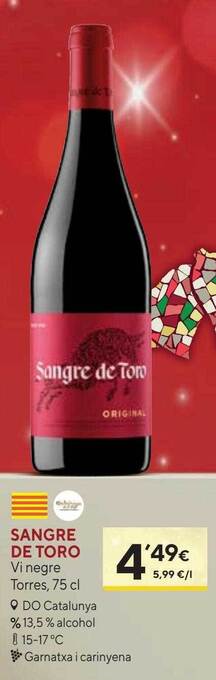 Caprabo Sangre de toro vi negre torres oferta