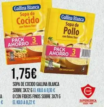 Claudio Sopa de cocido gallina blanca sobre o con fideos finos sobres oferta