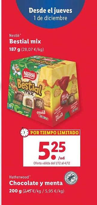 Lidl Nestlé bestial mix oferta
