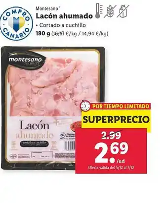 Lidl Montesano lacón ahumado oferta