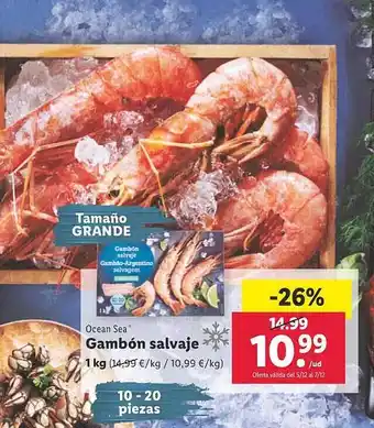 Lidl Ocean sea gambón salvaje oferta