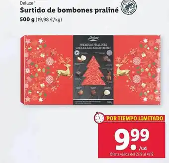 Lidl Deluxe surtido de bombones praliné oferta