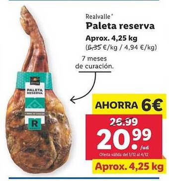 Lidl Realvalle paleta reserva oferta