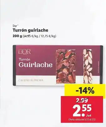 Lidl Dor turrón guirlache oferta
