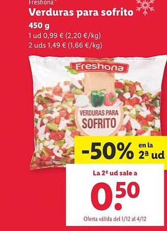 Lidl Freshona verduras para sofrito oferta