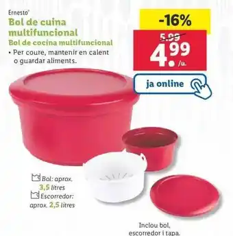 Lidl Ernesto bol de cocina multifuncional oferta