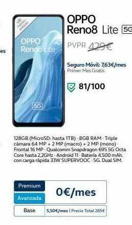 Movistar Oppo reno8 lite 5g oferta