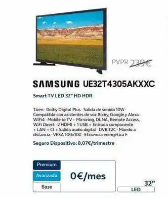 Movistar Samsung ue32t4305akxxc smart tv led 32 oferta