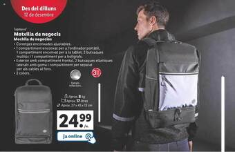 Lidl Topmove mochila de negocios oferta