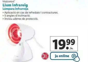 Lidl Vitalcontrol lámpara infrarroja oferta