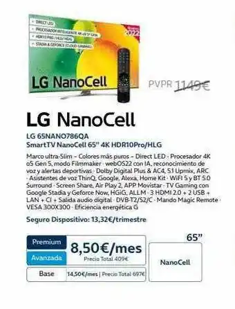 Movistar Lg nanocell lg 65nano786qa smart tv nanocell 65 oferta