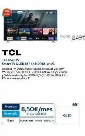 Movistar Tcl 65c635 smart tv qled 65 oferta