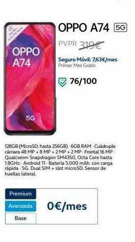 Movistar Oppo a74 oferta