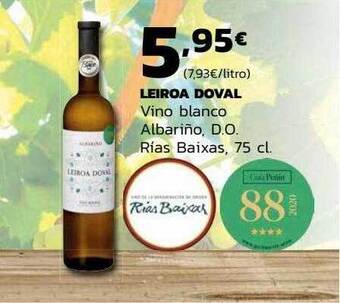 Supermercados Lupa Leiroa doval vino blanco albariño d.o. rías baixas oferta